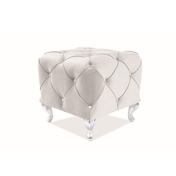 Puf HESTIA k velvet j. szary bluvel 03 / srebrny - Signal